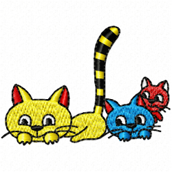 Cats Embroidery Design 3